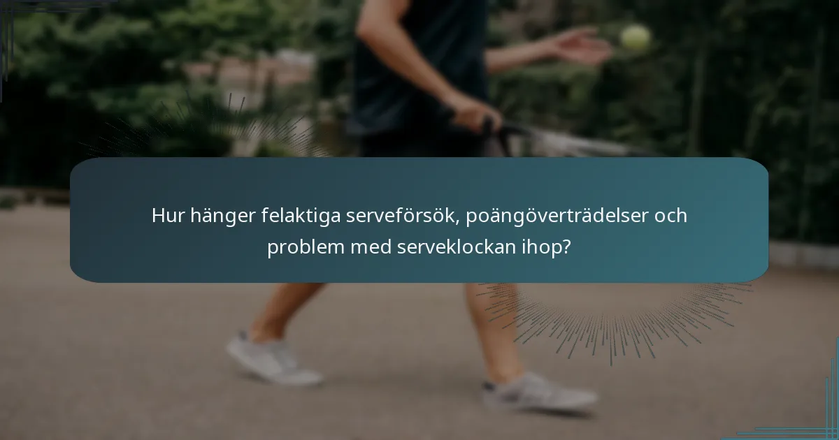 Hur hänger felaktiga serveförsök, poängöverträdelser och problem med serveklockan ihop?