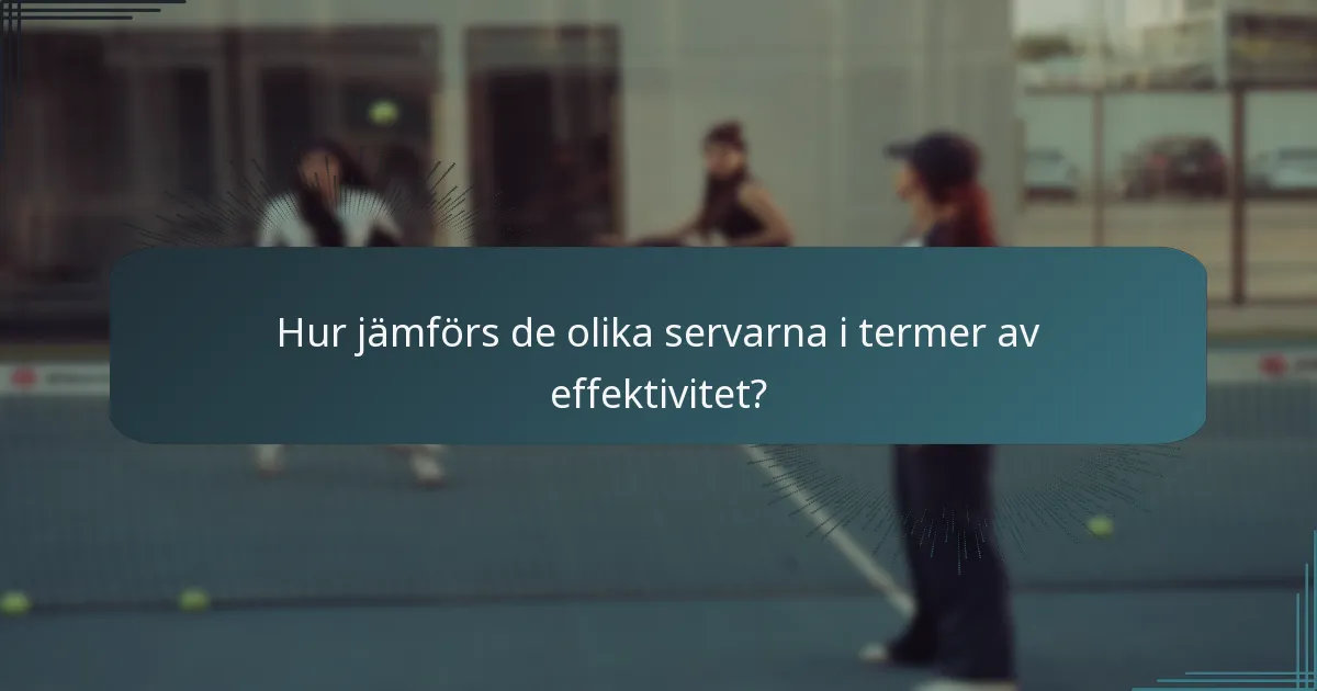 Hur jämförs de olika servarna i termer av effektivitet?