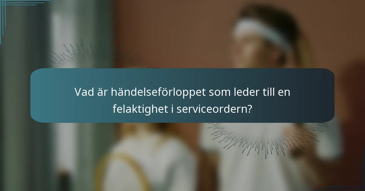 Vad är händelseförloppet som leder till en felaktighet i serviceordern?