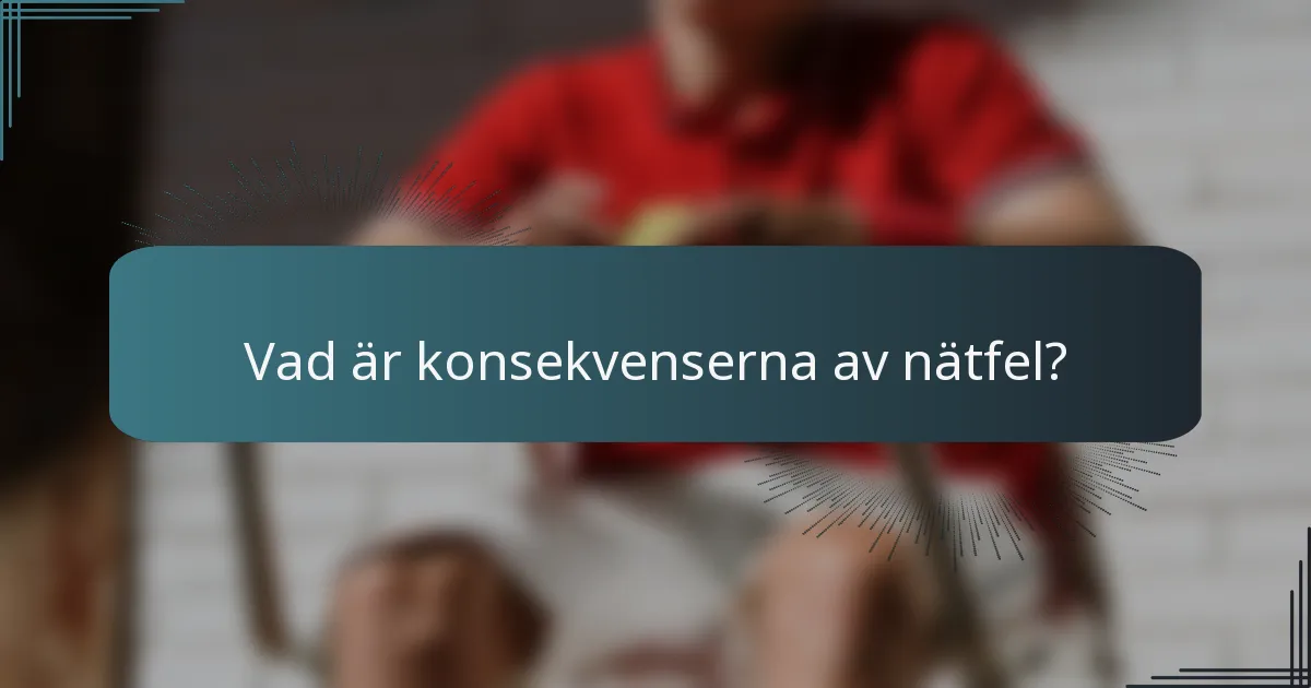 Vad är konsekvenserna av nätfel?