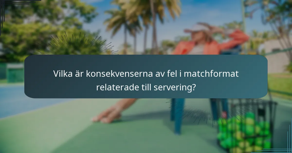 Vilka är konsekvenserna av fel i matchformat relaterade till servering?