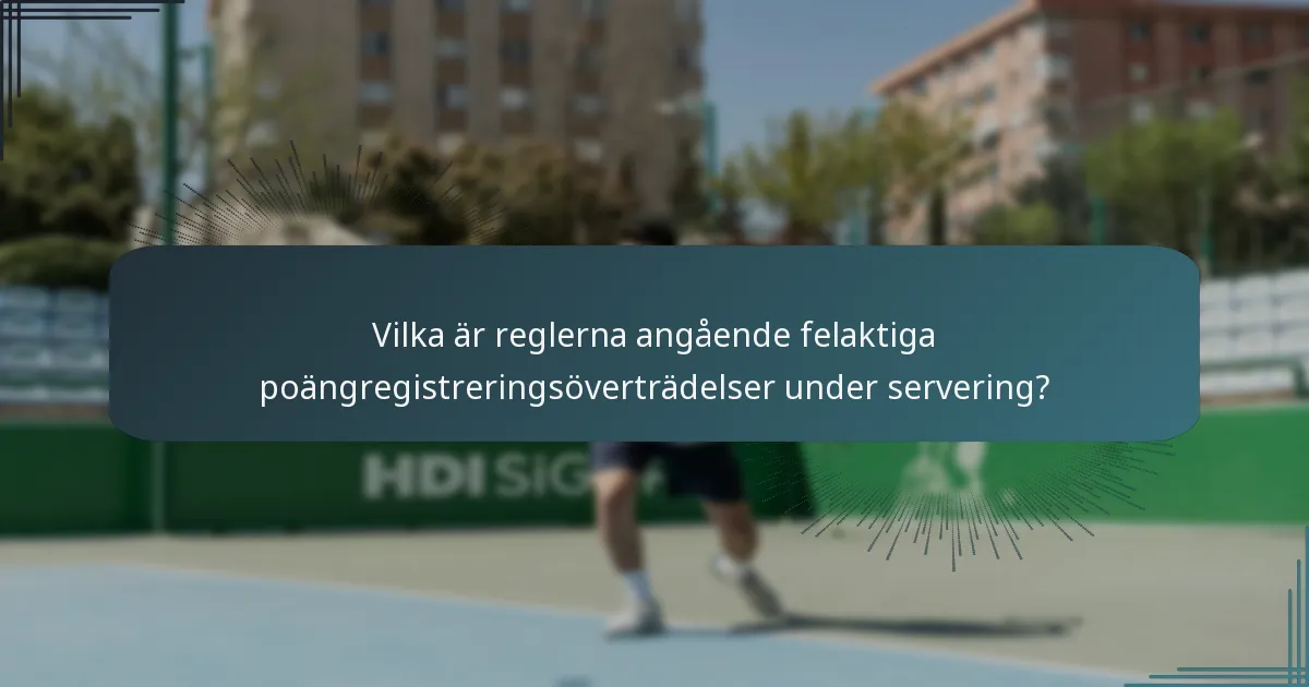 Vilka är reglerna angående felaktiga poängregistreringsöverträdelser under servering?