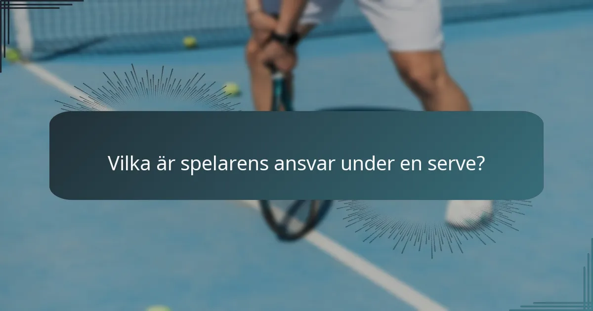 Vilka är spelarens ansvar under en serve?