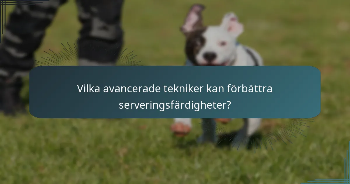 Vilka avancerade tekniker kan förbättra serveringsfärdigheter?