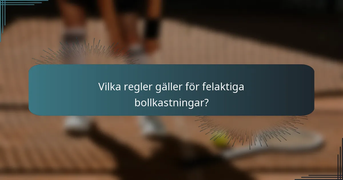 Vilka regler gäller för felaktiga bollkastningar?