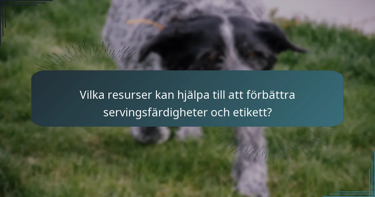 Vilka resurser kan hjälpa till att förbättra servingsfärdigheter och etikett?