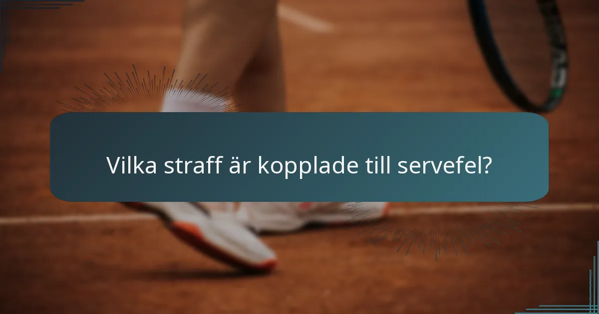 Vilka straff är kopplade till servefel?
