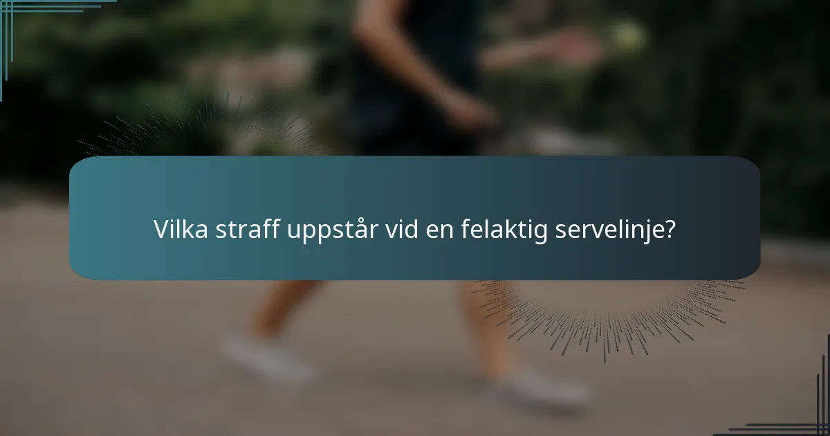 Vilka straff uppstår vid en felaktig servelinje?